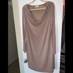 Calvin Klein taupe swing dress.